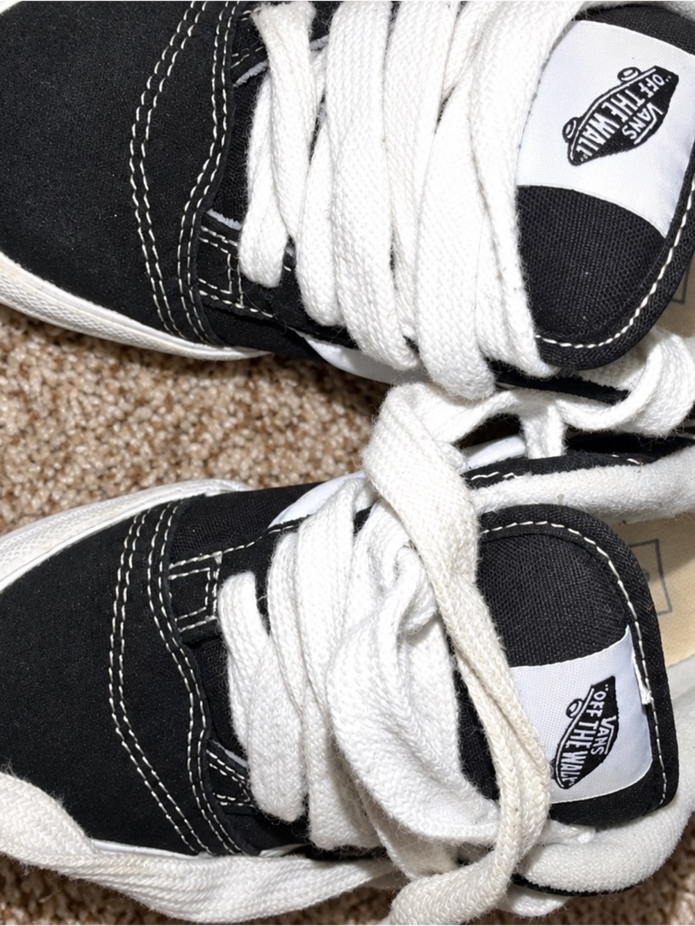 Vans Kids Black and White Low-Top Skate Sneakers